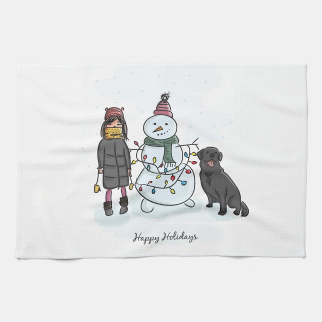 Snowman Geschirrtuch (Horizontal)