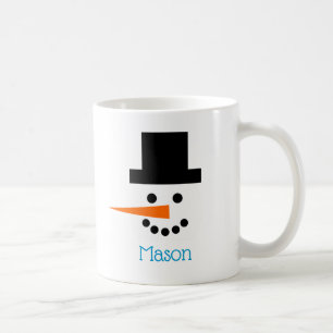 Snowman-Gesicht Gewohnter Winterurlaub Spaß lächel Kaffeetasse