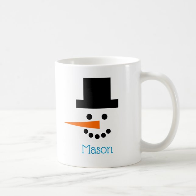 Snowman-Gesicht Gewohnter Winterurlaub Spaß lächel Kaffeetasse (Rechts)