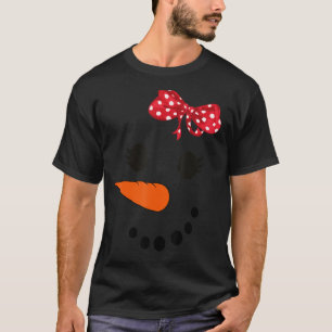 Snowman Gesicht mit Carrot Nose Snowgirl Red Bow G T-Shirt