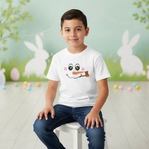 Snowman-Gesicht mit Pipe-T - Shirt für Kinder