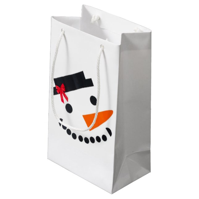 Snowman Gift Bag Kleine Geschenktüte (Rückseite Schrägansicht)