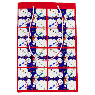 Snowman Gift Bag Mittlere Geschenktüte