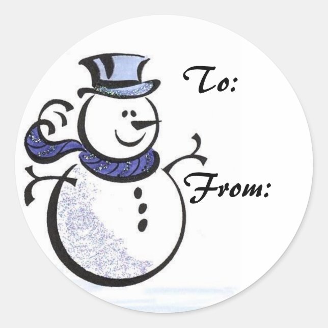 Snowman Gift Tag Sticker (Vorderseite)
