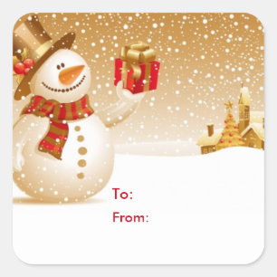 Snowman Gift Tag Stickers