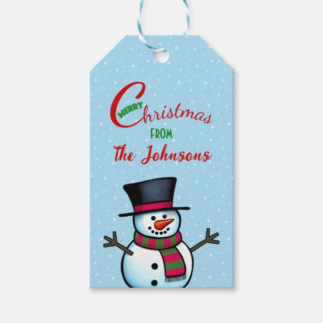 Snowman Gift Tags Geschenkanhänger (Vorderseite)