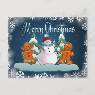 SNOWMAN & GINGERBREAD KIDS VON SHARON SHARPE POSTKARTE