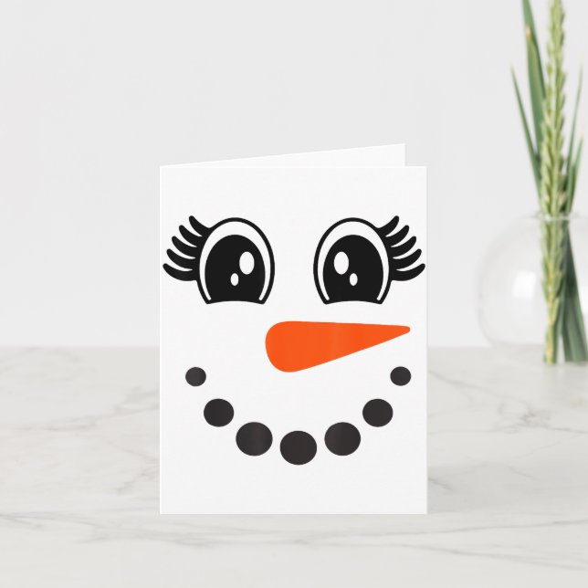 Snowman Girl Face For Girls Christmas Winter  Karte (Vorderseite)
