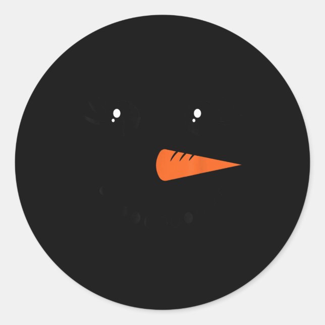 Snowman Girl Face For Girls Christmas Winter  Runder Aufkleber (Vorderseite)