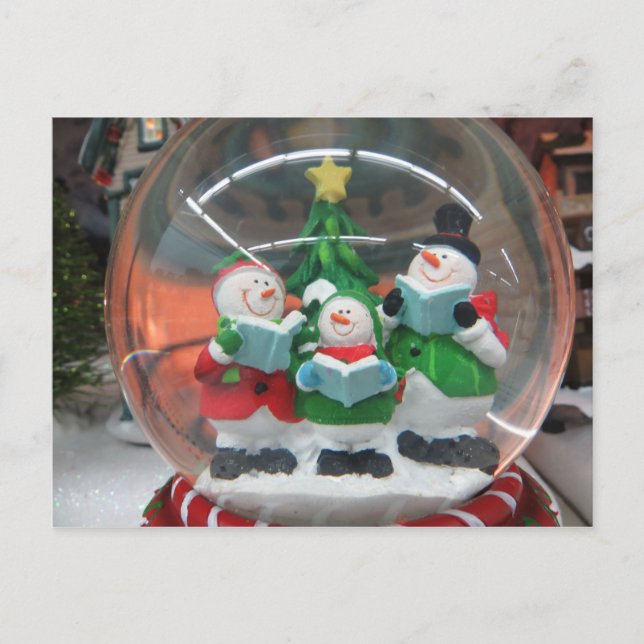 Snowman Globe Postkarte (Vorderseite)
