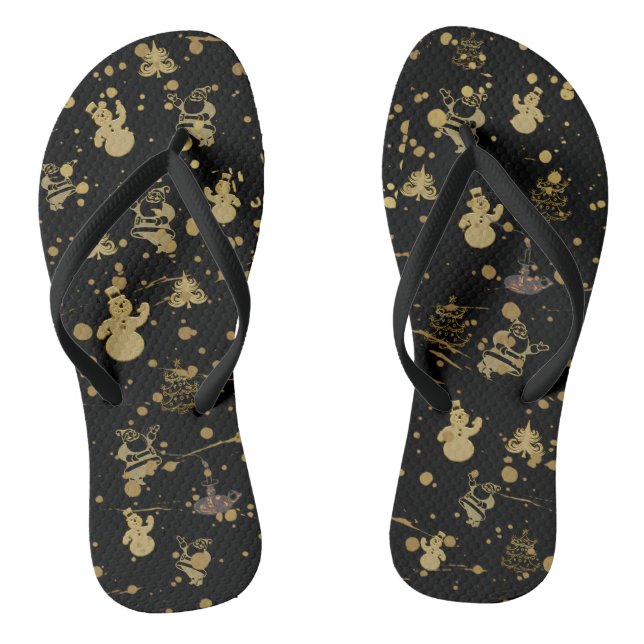Snowman Gold & Black Snow Flip Flops (Fußbett)