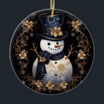 Snowman Gold Blume Ornament<br><div class="desc">Schöne Snowman Gold Blume Ornament</div>
