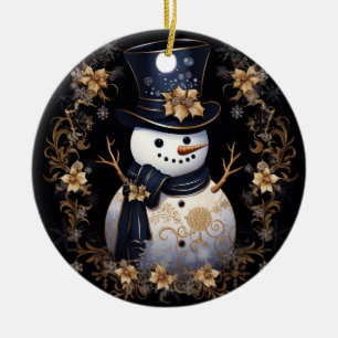 Snowman Gold Blume Ornament