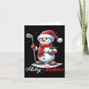 Snowman Golf Frohe Weihnachtsschneekinder Mädchen Karte