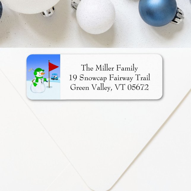  Snowman Golfer Return Address Label (Von Creator hochgeladen)