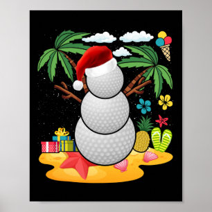 Snowman Golfer T-Shirt Weihnachtssommer im Juli Pa Poster