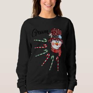 Snowman Gram Candy Cane Karierte Weihnachten Sweatshirt