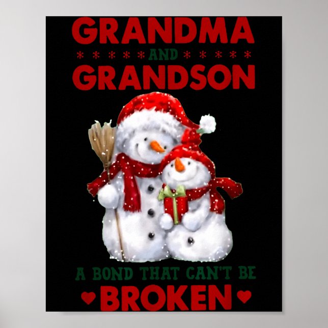 Snowman Grandma And Grandson A Bond That Can't Be  Poster (Vorne)
