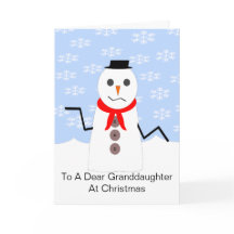 Snowman Grandtochter Weihnachtskarte