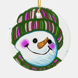 Snowman Granny individuelle Name Keramikornament