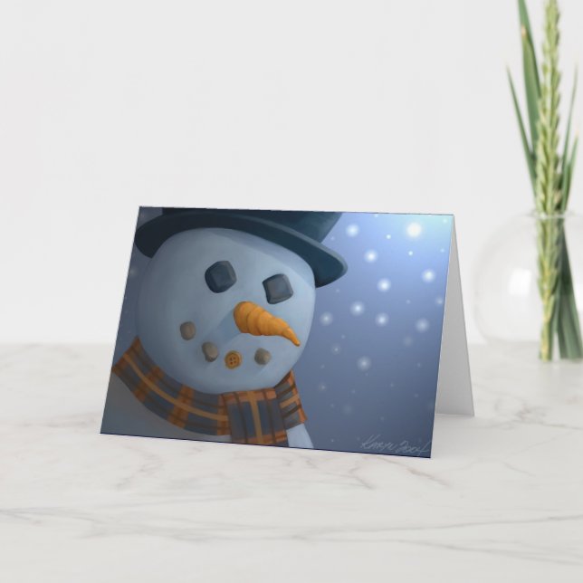Snowman Greeting Card Feiertagskarte (Vorderseite)