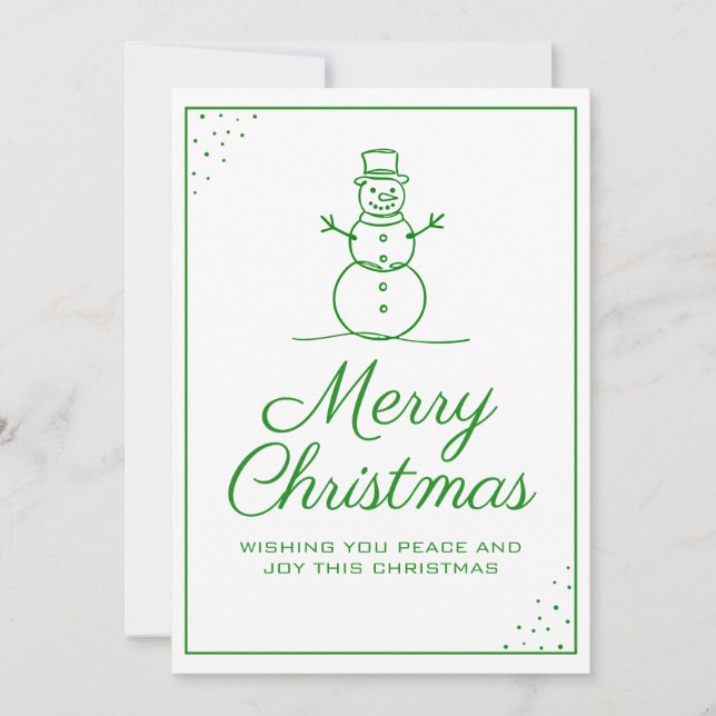 Snowman Greeting Christmas Card Karte (Vorderseite)