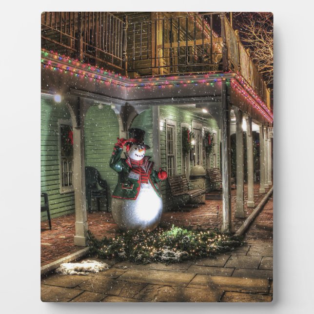 Snowman Greetings Fotoplatte (Vorderseite)