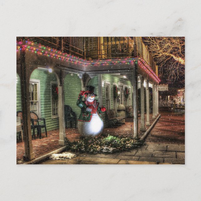 Snowman Greetings Postkarte (Vorderseite)