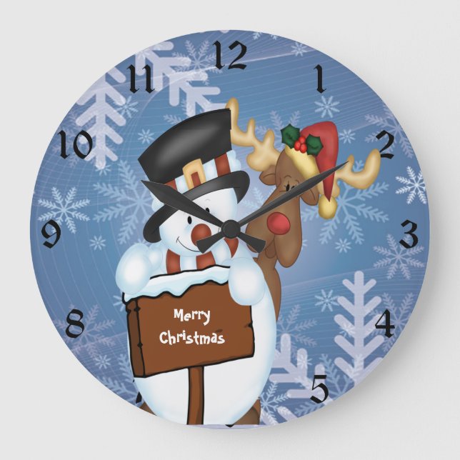 Snowman Große Wanduhr (Vorderseite)