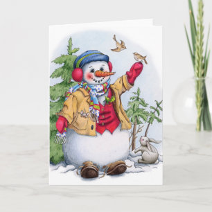 Snowman - Grußkarte Feiertagskarte