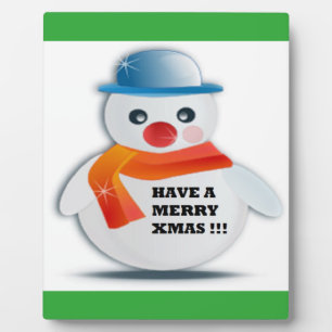 SNOWMAN "HABE EIN MERRY XMAS" FOTOPLATTE