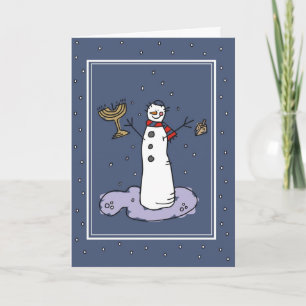 Snowman Hanukkah Feiertagskarte