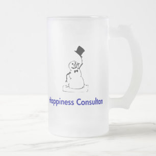 Snowman Happiness Consultant Mattglas Bierglas