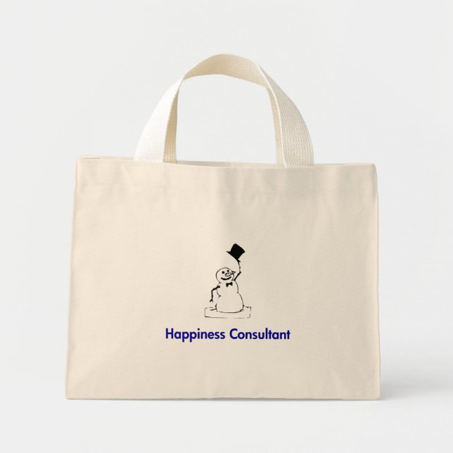 Snowman Happiness Consultant Mini Stoffbeutel (Vorne)