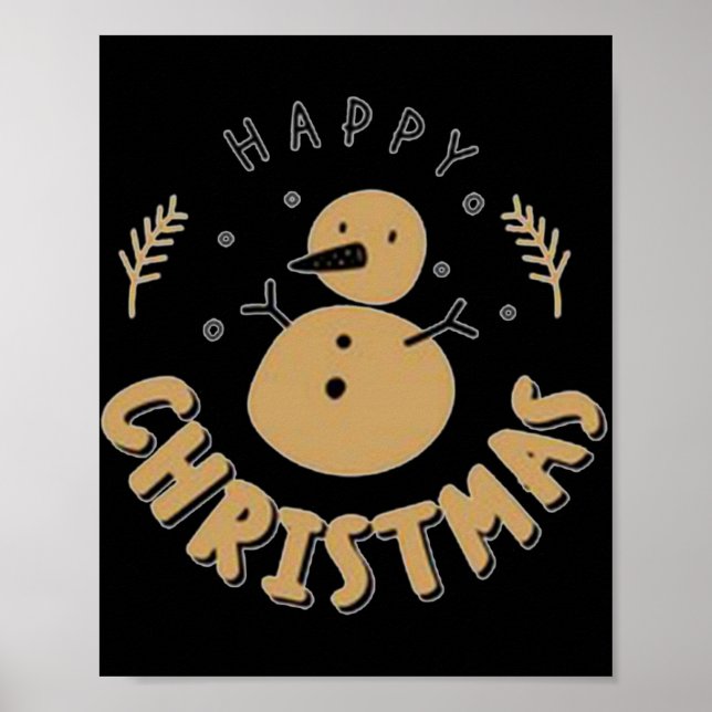 Snowman Happy Christmas T Shirt  Poster (Vorne)