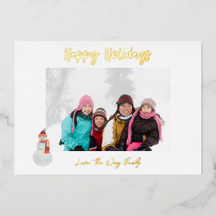 Snowman Happy Holidays Foto Folieneinladung