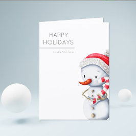 Snowman Happy Holidays from Family Christmas Feiertagskarte