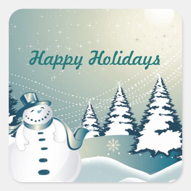 SNOWMAN HAPPY HOLIDAYS STICKERS (Vorderseite)