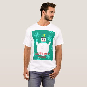 Snowman Happy New Year Männer T - Shirt