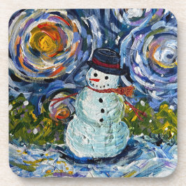 Snowman Hard plastic coaster set Getränkeuntersetzer