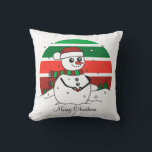 Snowman Heart Christmas Retro Sunset Kissen<br><div class="desc">Snowman Herz Weihnachten Retro Sunset Personalisierte wirbelkissen</div>