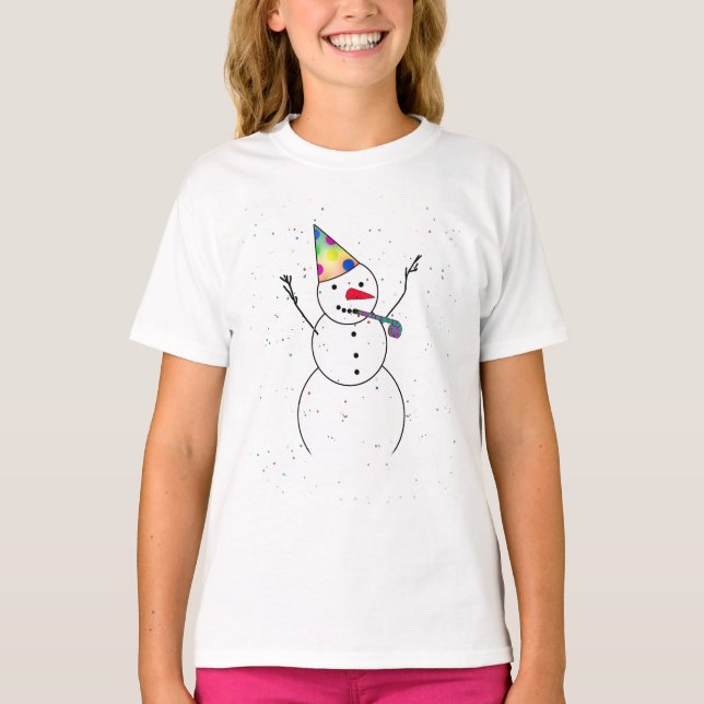 Snowman-Hemd feiern T-Shirt (Vorderseite)