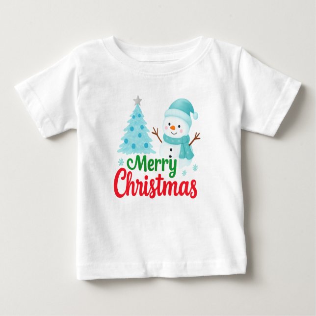 Snowman Holiday Cheer Baby T-shirt (Vorderseite)