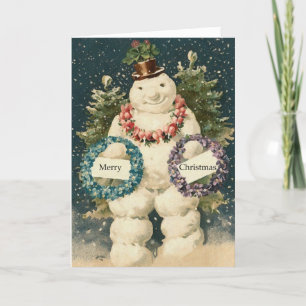 Snowman Holiday Greetings Feiertagskarte