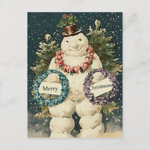 Snowman Holiday Greetings Feiertagspostkarte