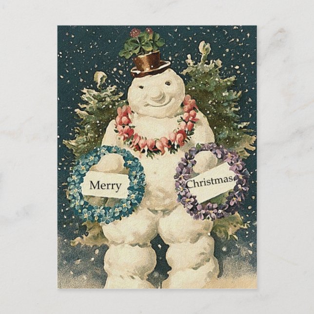 Snowman Holiday Greetings Feiertagspostkarte (Vorderseite)