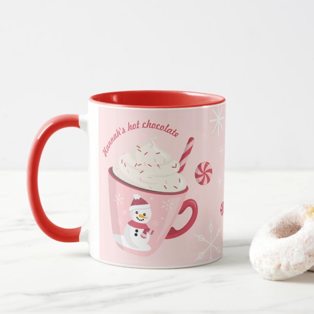 Snowman Holiday Hot Chocolate Tasse  (Mit Donut)