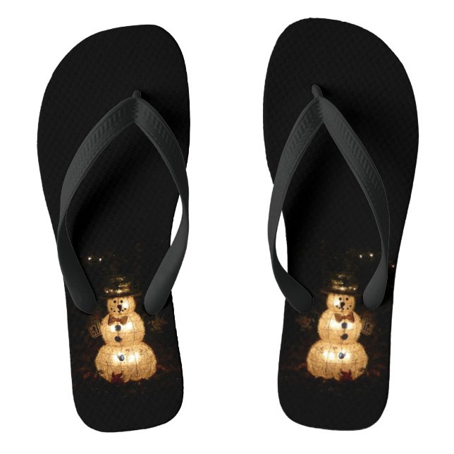 Snowman Holiday Light Display Flip Flops (Fußbett)