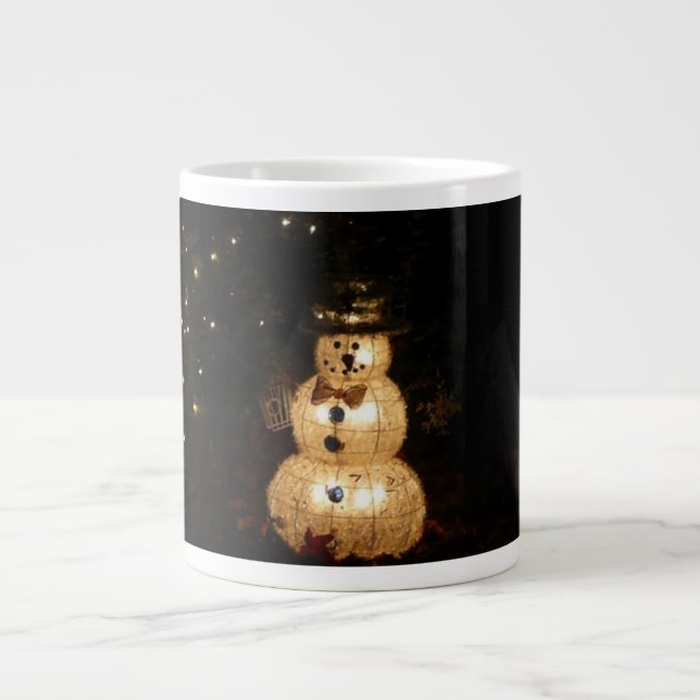 Snowman Holiday Light Display Jumbo-Tasse (Vorderseite)