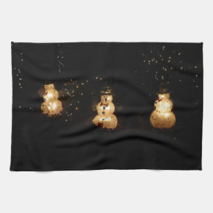 Snowman Holiday Light Display Küchentuch